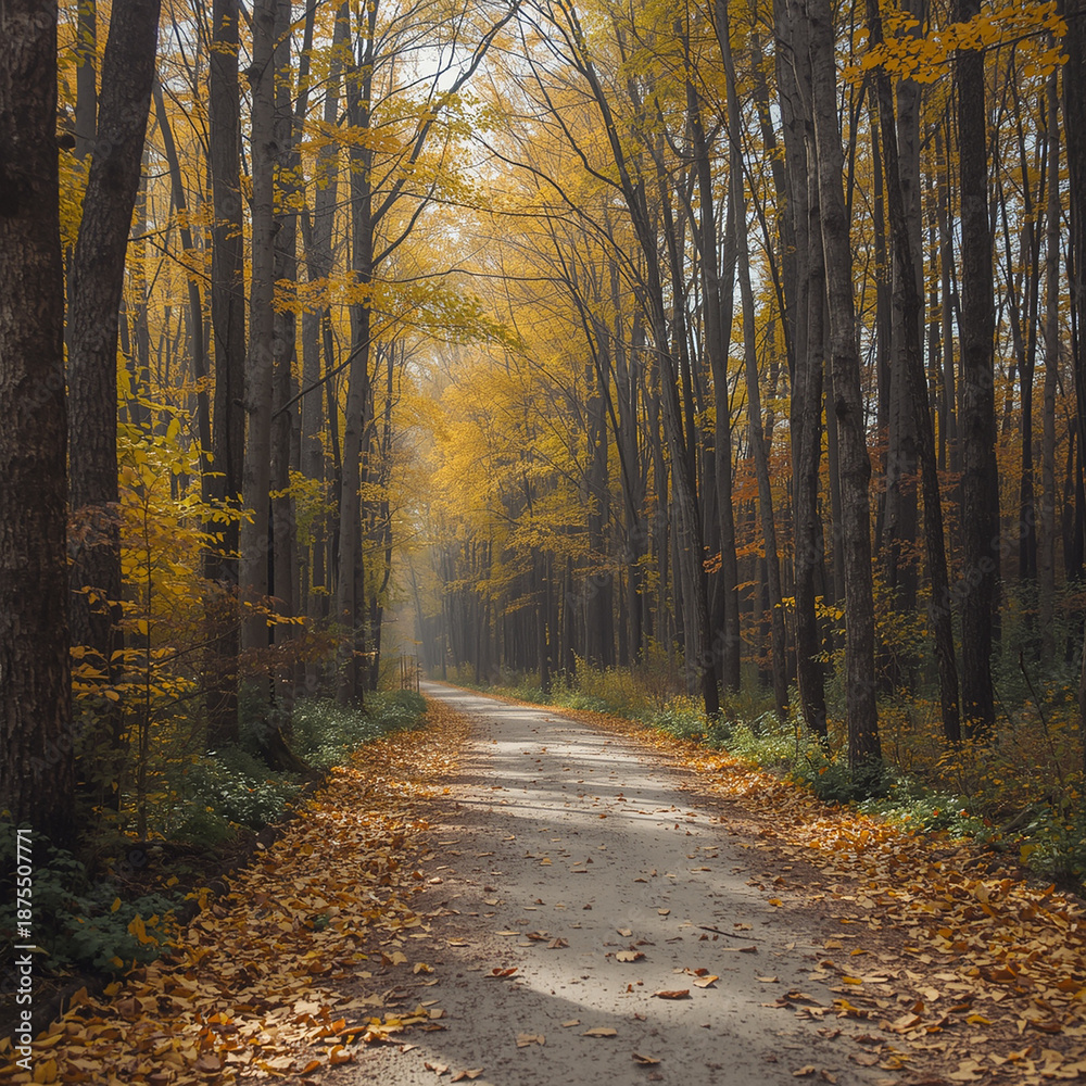 Fototapeta premium road in autumn forest