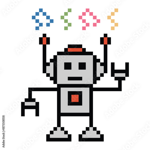 Robot cute robotic ai music dance with humanoid,sing,song,bot,toy,background.