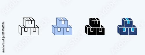 Boxes Multiple Icon Illustration Vector