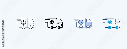 Fast Delivery Multiple Icon Illustration Vector