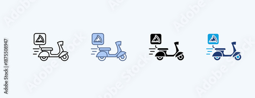 Pizza Delivery Multiple Icon Illustration Vector