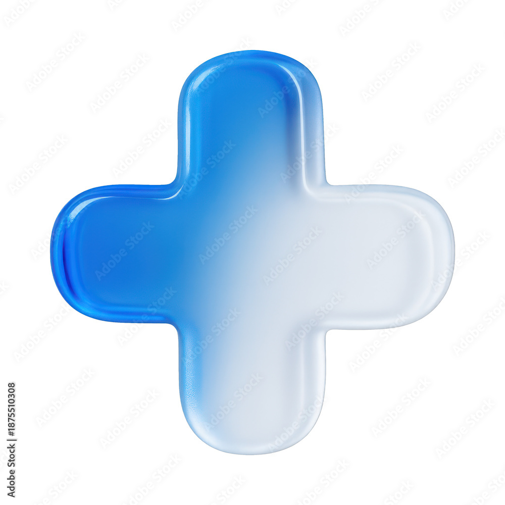 Obraz premium PNG Glossy blue gradient medical symbol
