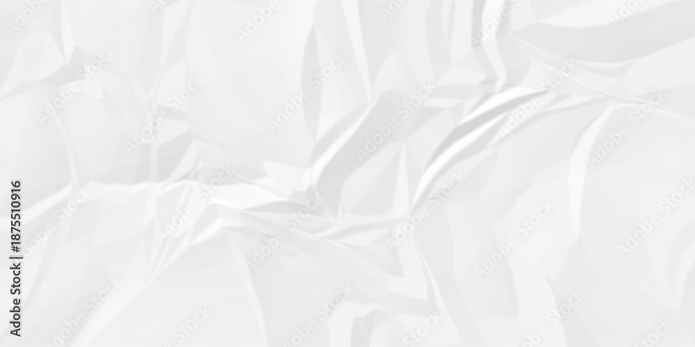 Obraz premium Crumple crushed white paper obsolete rumple craft design. wrinkle ripped creased crumple aged closeup recycled document grunge paper background.