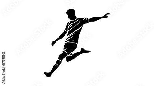Professional Football Player Silhouette Action Set