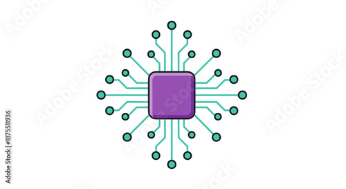 Electronic circuit board with microchip and connections