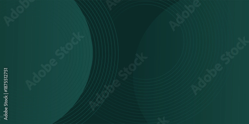 A dark green background with smooth, overlapping circles. The background is green with a gradient texture, creating a modern, abstract style. Minimal abstract circles vector gradient background