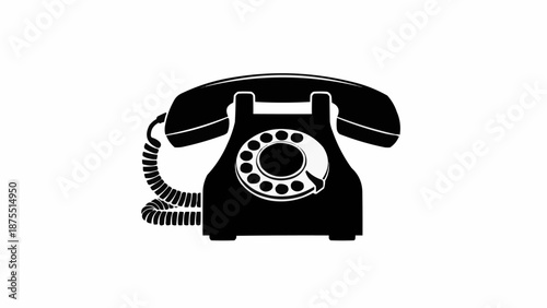 black retro telephone