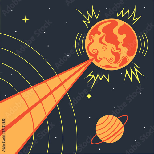 Solar Flare Sun Spot Radiation Wave Warning Abstract