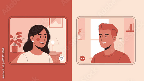 Video call between two people connecting online
