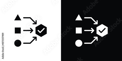 Mergers Icon Sheet Black And White