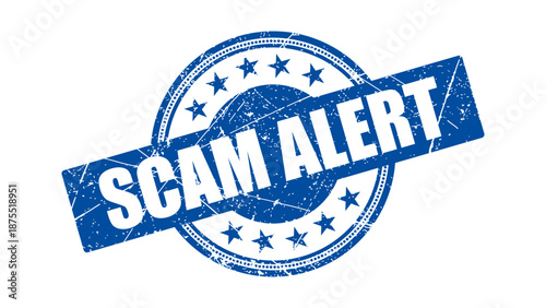 Scam alert stamp with grunge texture