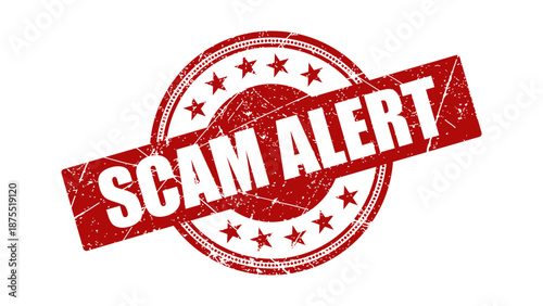 Scam alert stamp with grunge texture