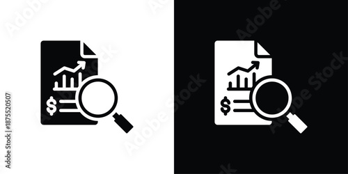 Financial Audit Icon Sheet Black And White