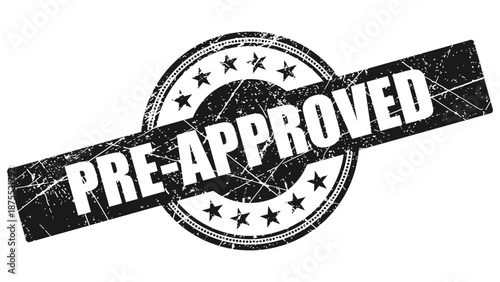 Pre approved stamp with grunge texture