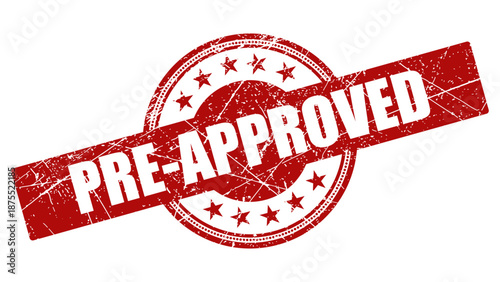 Pre approved stamp with grunge texture