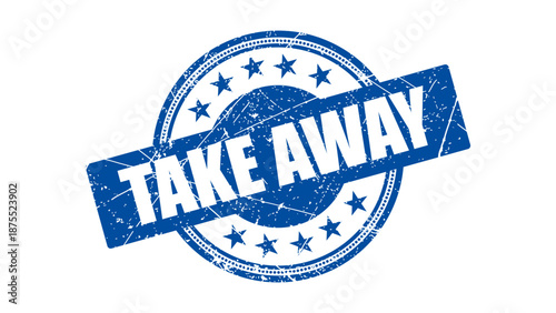 Take away stamp with grunge texture