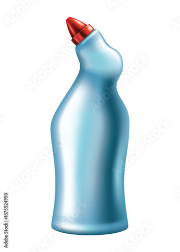 Liquid cleaning detergent for clogged pipe drain. Cleanser bottle. Plumbing clog repair. Sanitary cleaner for drain pipe clogged with mud