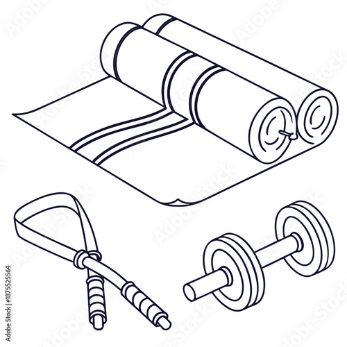 Yoga mat and exercise equipment