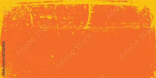 Orange and Yellow Texture Grungy Background with Distressed Weathered Effect. Retro grungy overly brush stroke backdrop. Colorful worn abstract surface texture, 