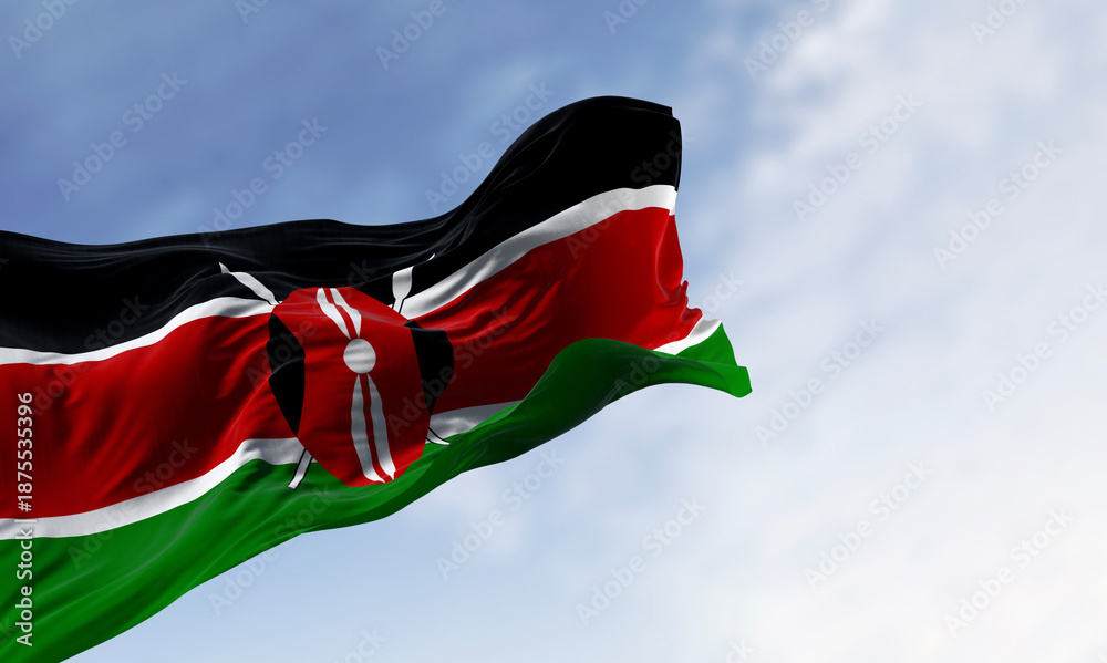 Αυτοκόλλητο National flag of Kenya waving on a clear day