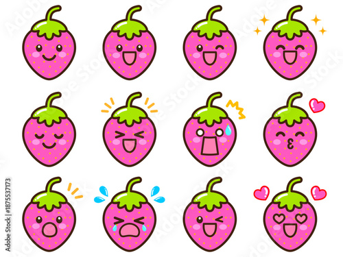 かわいい苺のイラスト素材セット2