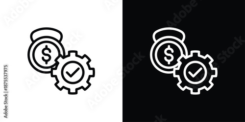 Debt Management Icon Sheet Black And White