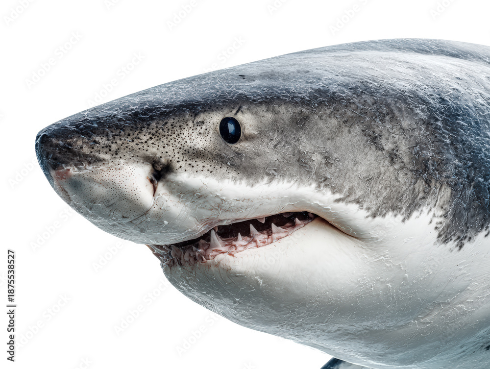 Naklejka premium Great White Shark Close-Up 