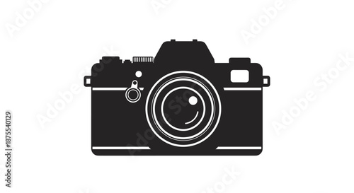 Black silhouette icon of a classic single-lens reflex (SLR) camera, representing photography, photographer, and picture taking.