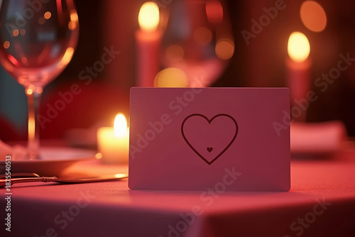Valentine Restaurant Gift Card. Romantic Dinner Gift Card. Luxury Hospitality Gift Concept