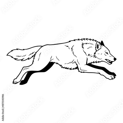 Fotografie Ragnarok Fenrir Line Art – Fenrir Vector Artwork with Apocalyptic Norse Identity