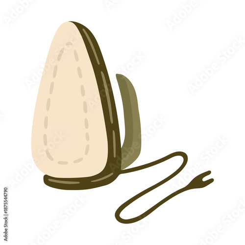 Illustration of Iron. Sewing tool. Vector.
