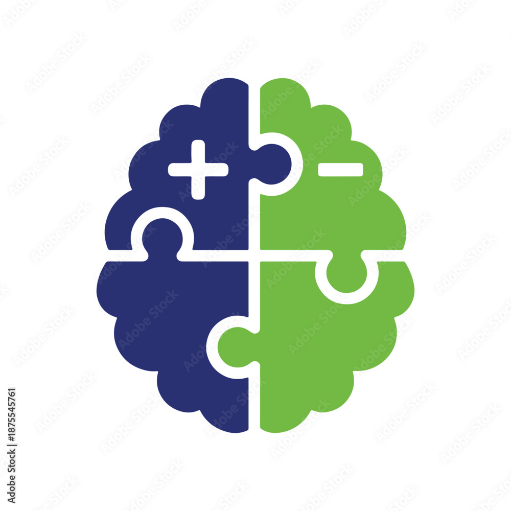 Fototapeta premium Brain puzzle pieces icon
