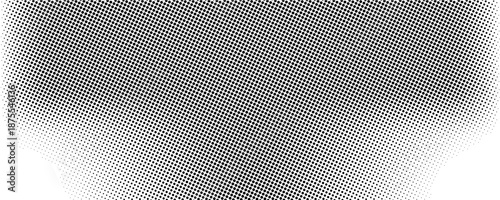 fun beautiful black and white shadow halftones retro pop art funky urban colorful comic book. Dotted halftone gradient texture. Vanishing polka dot background. Repeating dots gradation pattern backgro