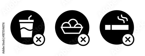 Ramadhan icon set featuring Islamic symbols fasting, crescent moon, and mosque. Suitable for religious design, apps, websites, posters, and digital content during the holy moon