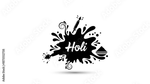 A vibrant Holi festival icon with paint splatter and colorful design elements