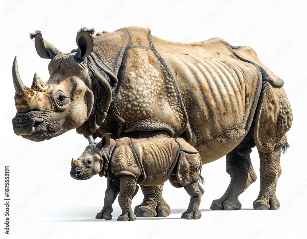 Obraz premium Rhino on a white background