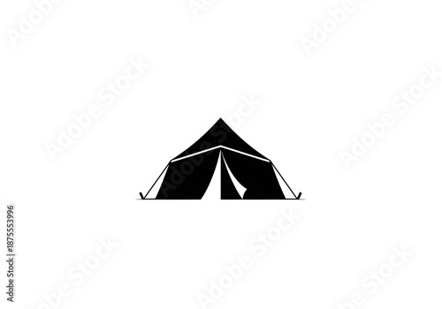 Traditional nomadic tent black silhouette png on transparent background