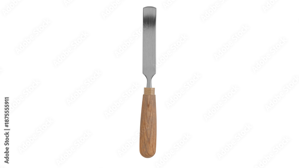 Fototapeta premium Wood Handled Metal Spatula on Transparent Background