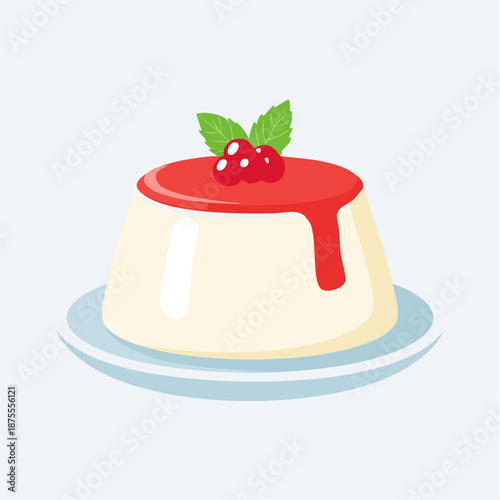 Flat Design Italian Panna Cotta