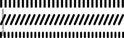 Abstract dashed border divider set vector illustration