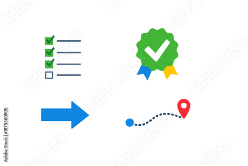 Checklist with a roadmap and a verified badge