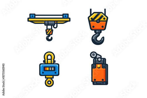 Industrial lifting equipment icons