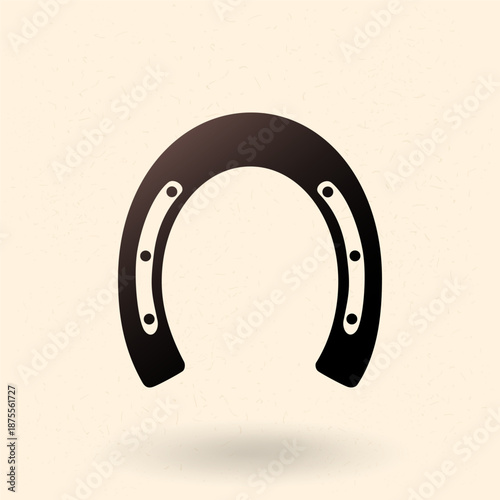 Vector Black Silhouette Horseshoe Icon