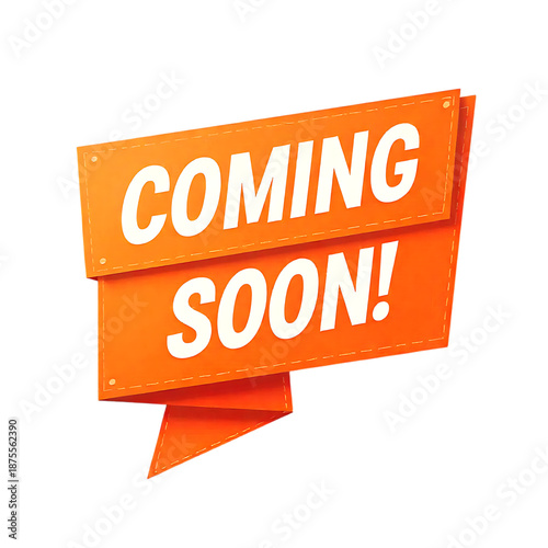 Coming soon orange banner for advertising and promotion