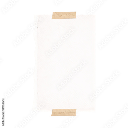 Fotografi Blank torn paper sheet taped on wall
