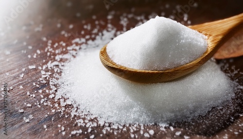 Wallpaper Mural Spoonful Of Granulated White Sugar Close Up Wooden Spoon In A Heap Of White Sugar Crystals Torontodigital.ca