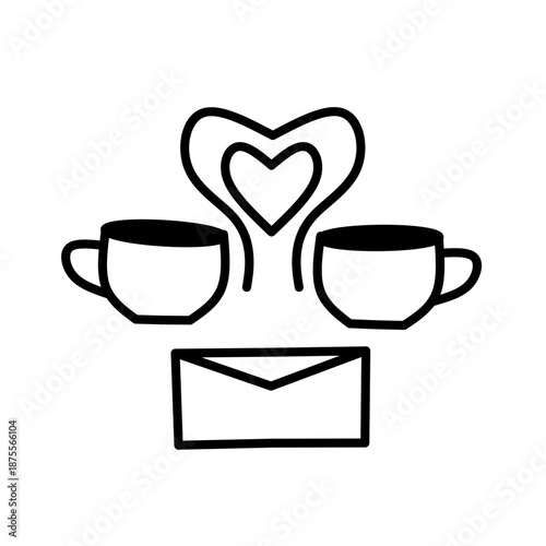 Love and coffee symbol