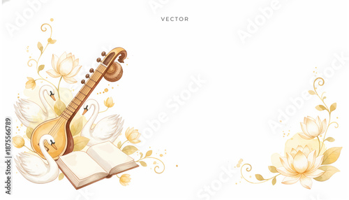 Vasant Panchami indian culture, festival celebration background.
