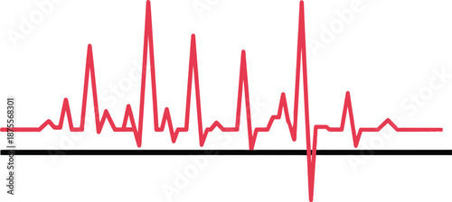 Ecg waveform isolated on transparent background