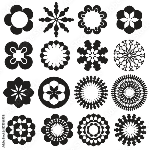 A collection of flower icons